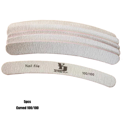 5/25Pcs/Lot Nail File Mix Color 80/100/150/180/240 Grit Professional