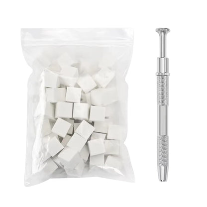 Mini Square Nail Art Sponge With 4 Prongs, Metal Pliers Set,