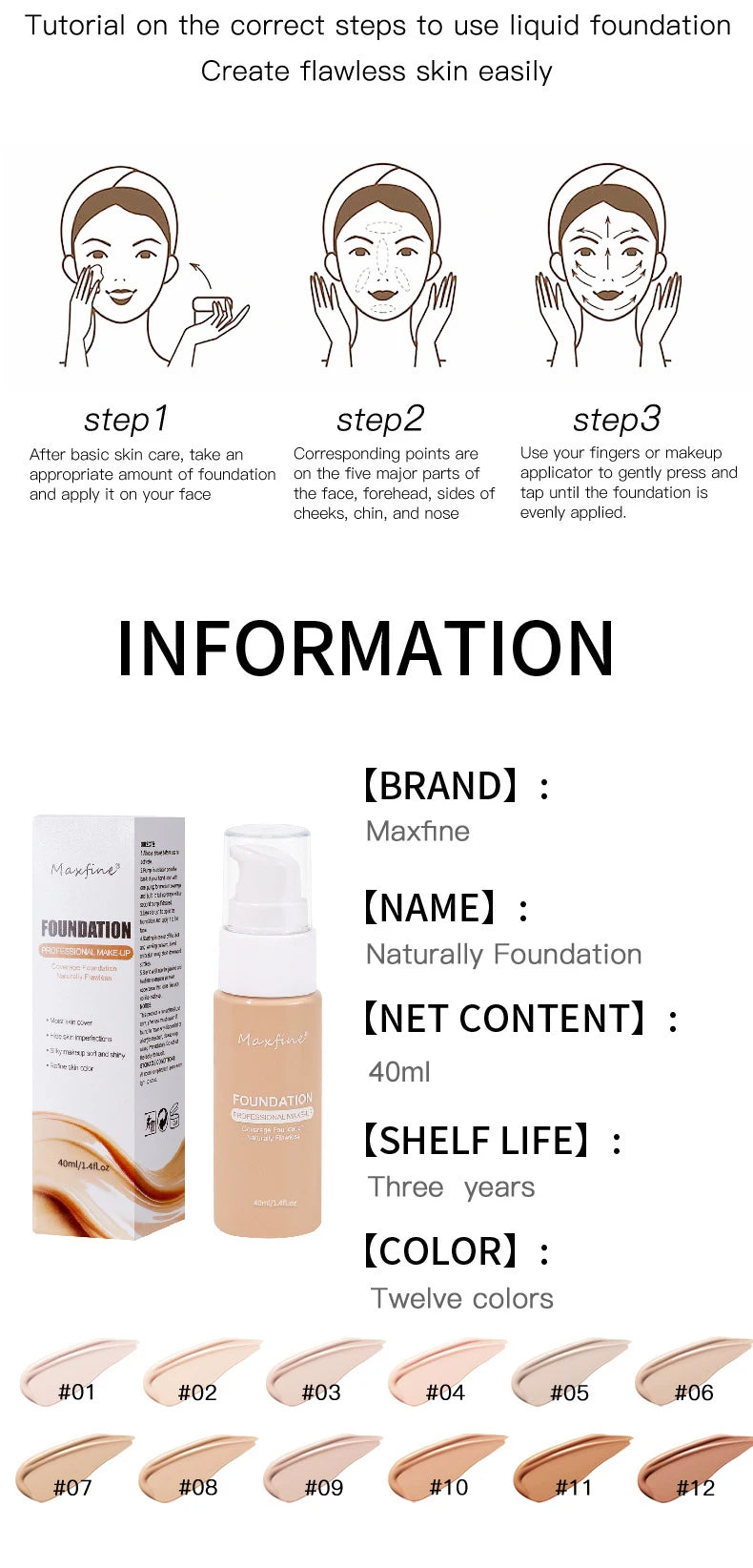 Liquid Foundation Effective Concealer Waterproof Sweat-resistant