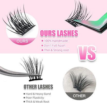 DIY 144 Cluster Lashes YUANZHIJIE free ship Segmented Beam Natural C/D