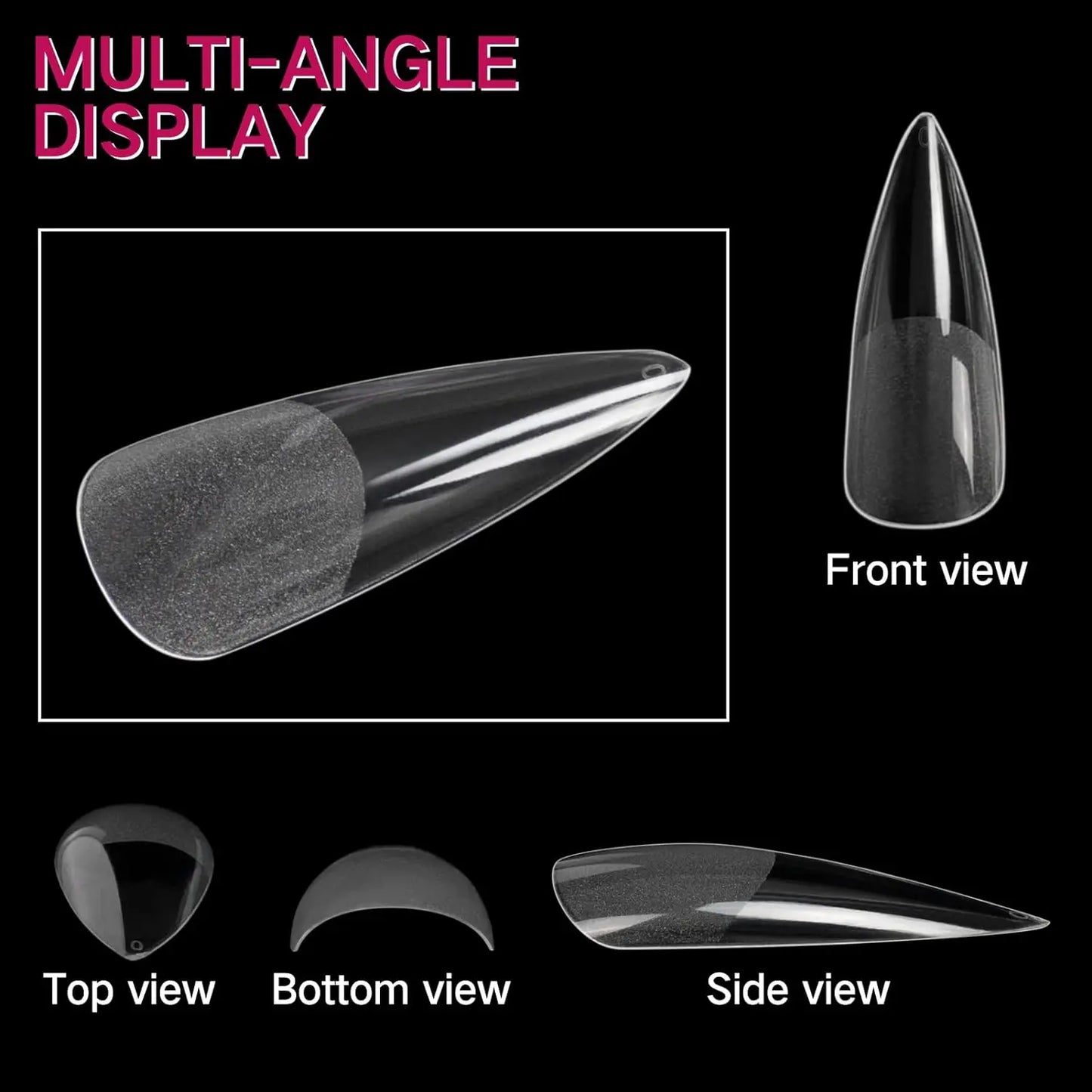 Stiletto Nail Tips 120 PCS Clear False Nails Artificial Full Cover 12