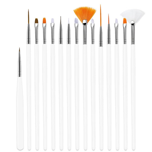 20/15pc Nails Art Brushes Set Manicure Liquid Powder Carving UV Nail