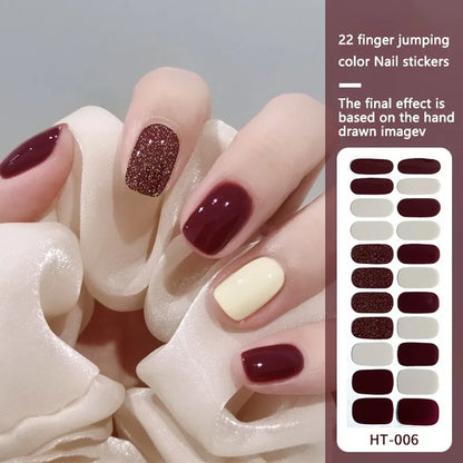 22finger Flash Sequin Nail Polish Gel Film ins Wind Waterproof Lasting