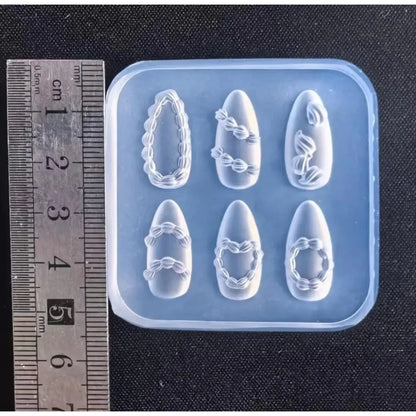 Cake Cream Lace Heart Silicone Nail Mold Sweet Y2K Nail Art