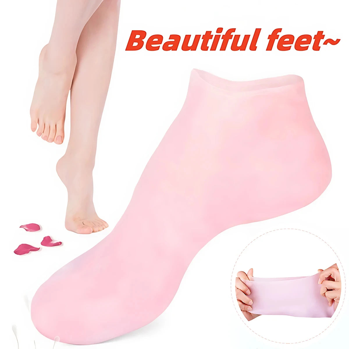 Silicone Foot Mask Softening Callus Cuticle Moisturizing Whitening