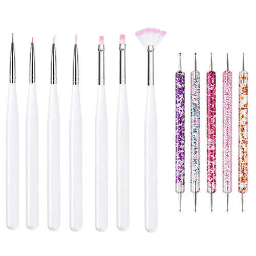 5/20Pcs Nail Art Brush Design Tip Painting Drawing Carving Dotting Pen