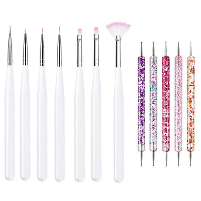 5/20Pcs Nail Art Brush Design Tip Painting Drawing Carving Dotting Pen