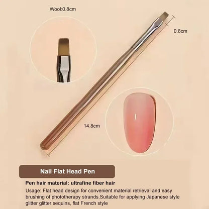DIY Brush Nail Acrylic Drawing Brush, 9PCS UV Gel Nail Brush Eyeliner