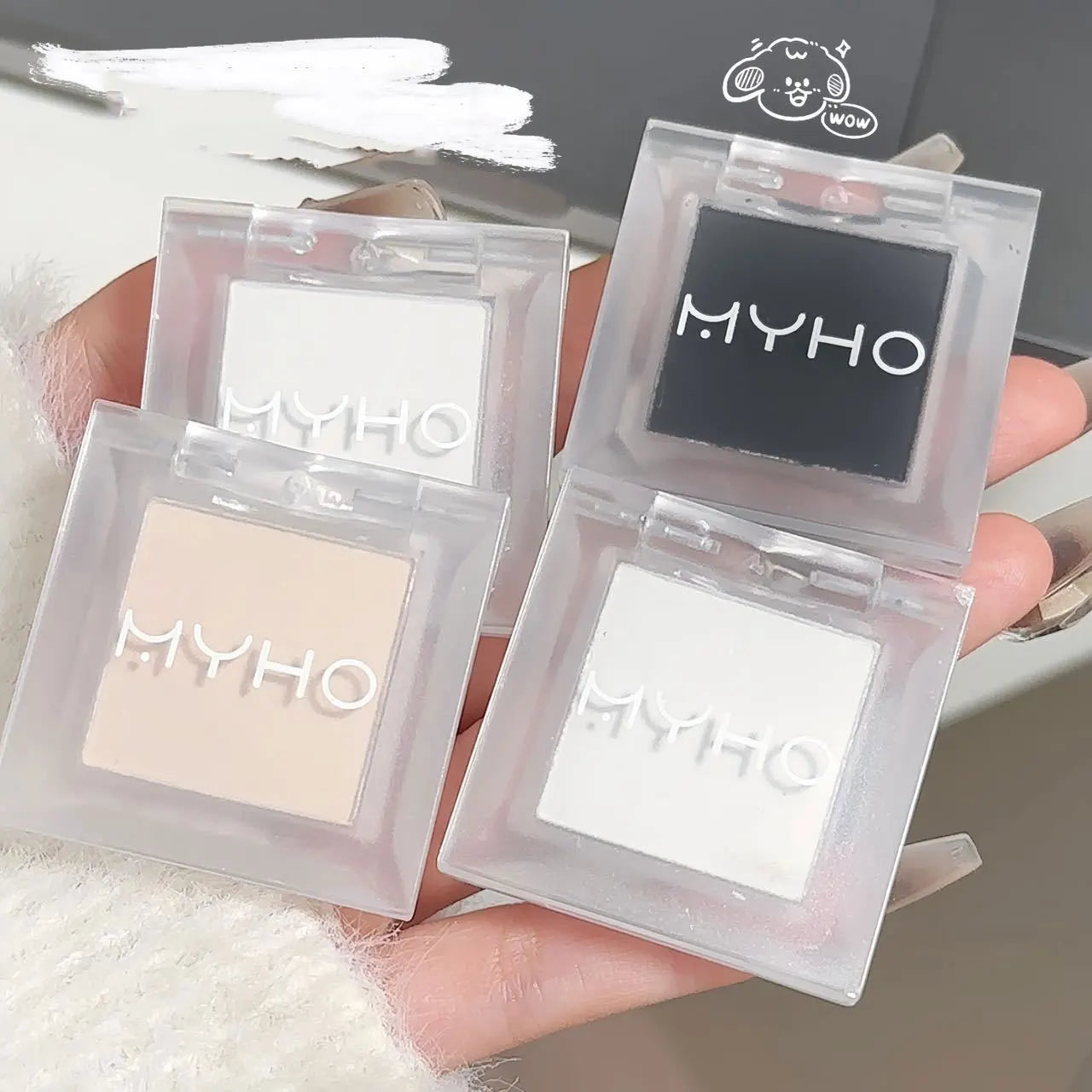 1PcsMonochrome matte highlight smoked eye shadow plate powder is