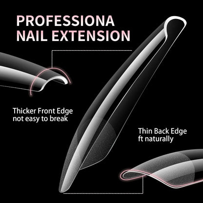 Luxury False Nail Tips Soft Gel Fingertip Semi-matte Capsules Almond
