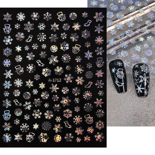 Winter Christmas Atmosphere Nail Stickers Snowman Snowflake Wapiti