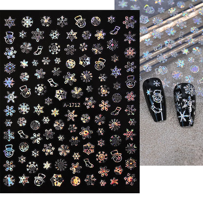 Winter Christmas Atmosphere Nail Stickers Snowman Snowflake Wapiti