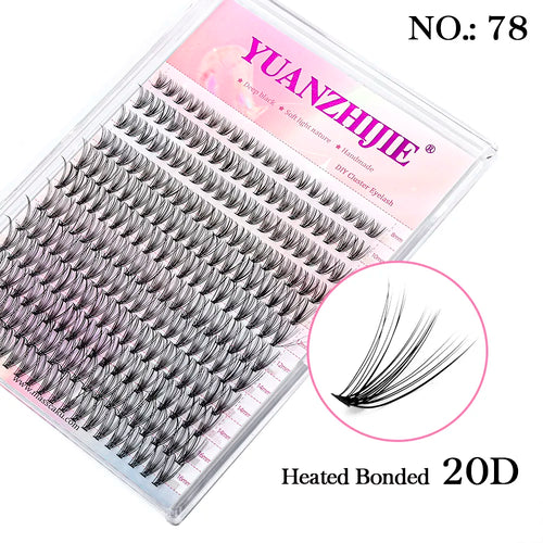 DIY 144 Cluster Lashes YUANZHIJIE free ship Segmented Beam Natural C/D