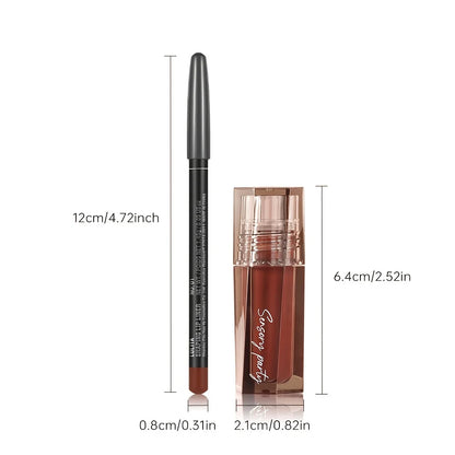 Hydrating Lip Gloss + Lip Liner Kit, 3D Precision Lip Contour, Plump