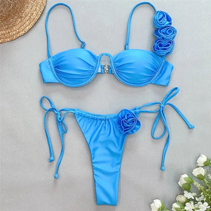Sexy Flower Push Up Bikini