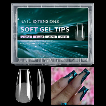 Luxury False Nail Tips Soft Gel Fingertip Semi-matte Capsules Almond