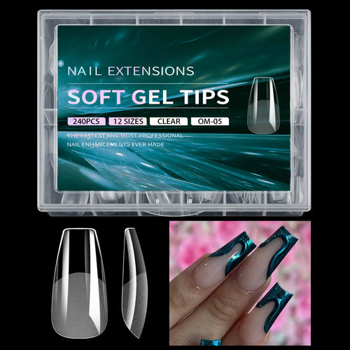 Luxury False Nail Tips Soft Gel Fingertip Semi-matte Capsules Almond