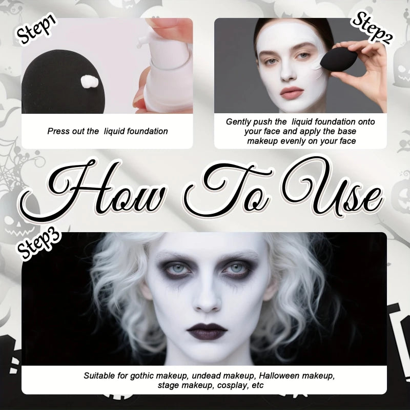 Pure White Liquid Foundation for COS stage Makeup Long-lasting