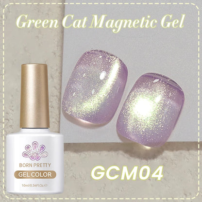 BORN PRETTY 10ml Green Cat Magnetic Gel Ultra Shine Holographic