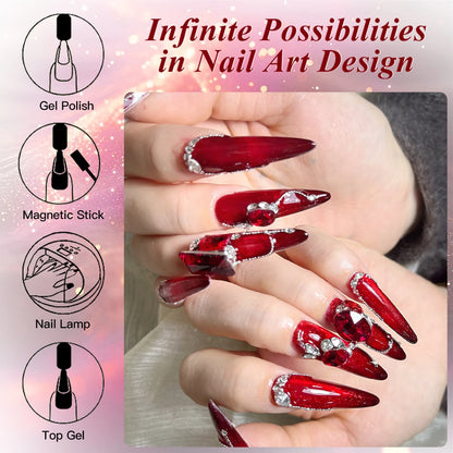 10ml Red Wine Magnetic Nai Gel Polish DIY Manicure Nail Art Varnish