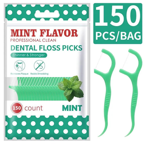 200pcs Dental Floss and Plastic Toothpicks for One-time Cleaning of