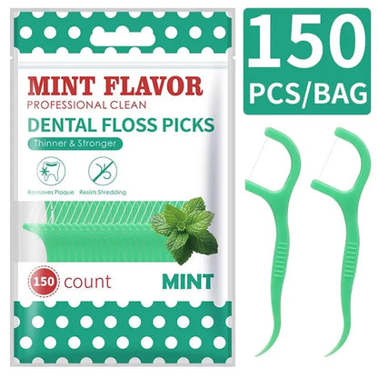 200pcs Dental Floss and Plastic Toothpicks for One-time Cleaning of
