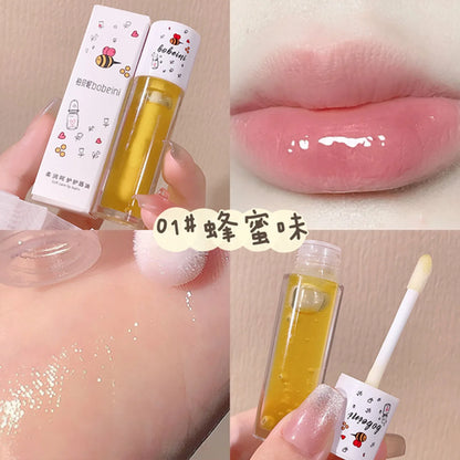Bee Lip Oil Water-shine Glass Transparent Lip Honey Dry Repair Lip
