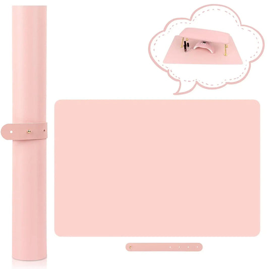 Pink Nail Art Table Mat, Portable Nail Art Armrest Professional Table