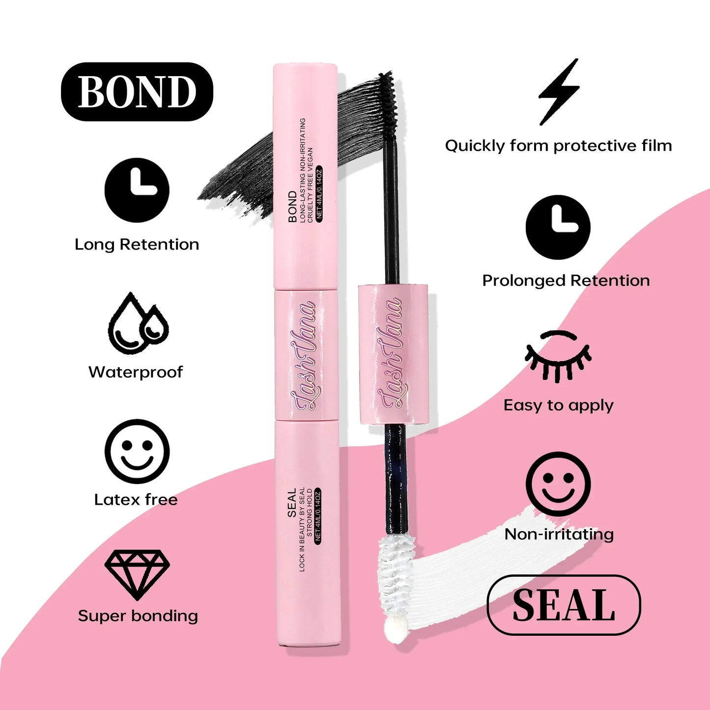 DIY Lashes Extension Kit Eyelashes 200 PCS Clusters Lash Bond and Seal