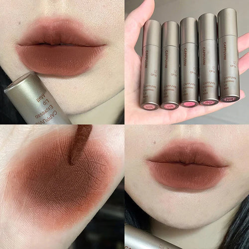Single Velvet Matte Mist Lip Gloss,Waterproof Non-Stick Cup Lip Glaze