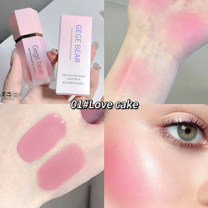 Gege Bear Liquid Blush Cream 6 Colors Smooth Velvet Matte Pink Blusher