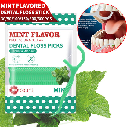 Smooth Mint Floss Stick - Cleaning interdental care for oral health,