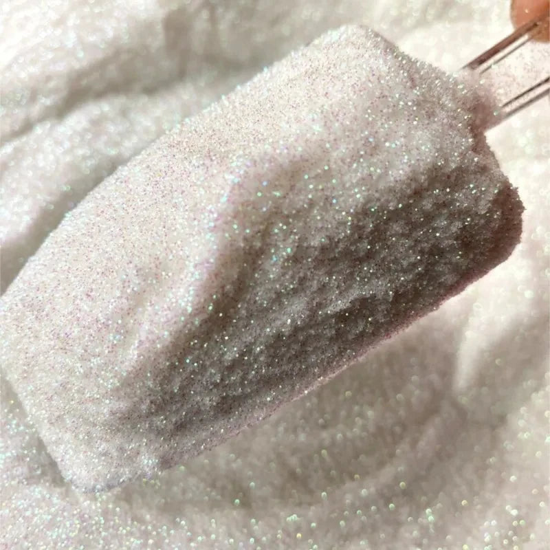 50g/bag White Iridescent Powder Nail Glitter 0.2mm Ultra Fine Glitter