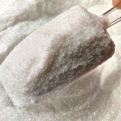 50g/bag White Iridescent Powder Nail Glitter 0.2mm Ultra Fine Glitter