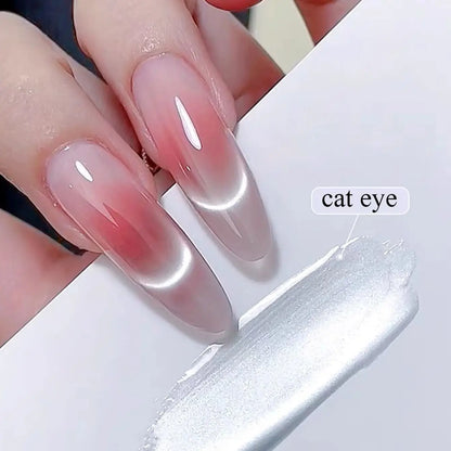 1-9pcs TC Flow Light White Cat Eye Gel Nail Polish Ultra Shine Soak