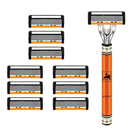 6-layer razor blade, men's stainless steel blade, classic water washed