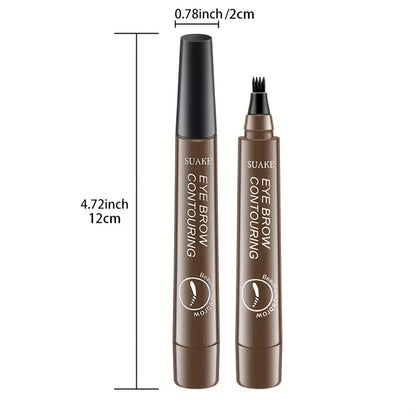 Waterproof Eyebrow Pen, Microblading Eyebrow Pencil With 4 Split Head,