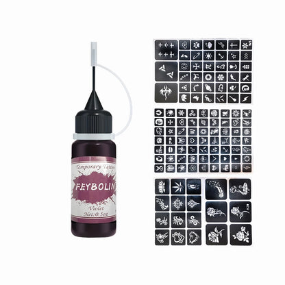 Long-Lasting Temporary Tattoo Inks with 3 Tattoo stickers Kit,Freehand