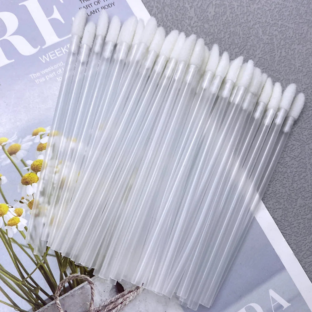 500pcs Lip Brush Disposable Lipstick Brush Eyelash Microbrush Mascara