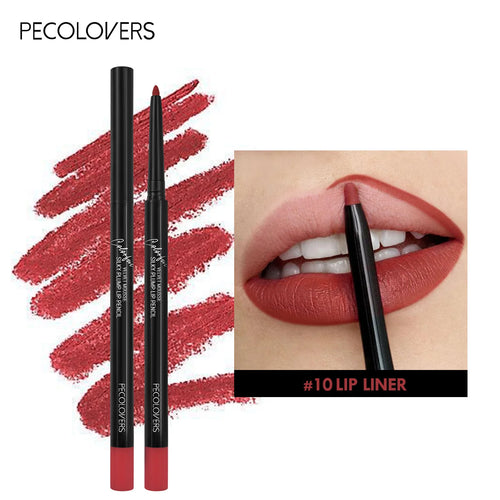 12-Color Matte Lipliner - Waterproof, Moisturizing, Long-Lasting &