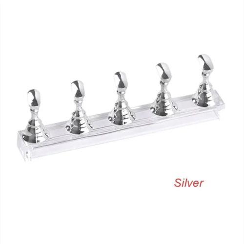 5pcs/Pack Chess Magnetic Nail Holder Practice Display Stand Gold