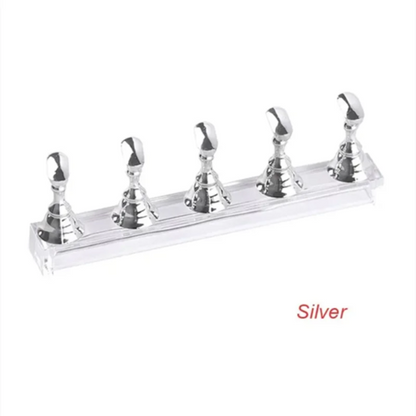 5pcs/Pack Chess Magnetic Nail Holder Practice Display Stand Gold
