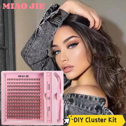 MAIOJIE DIY Clusters Lash Kit 8-16mm Mix Bond&Seal Tweezers Lash Set