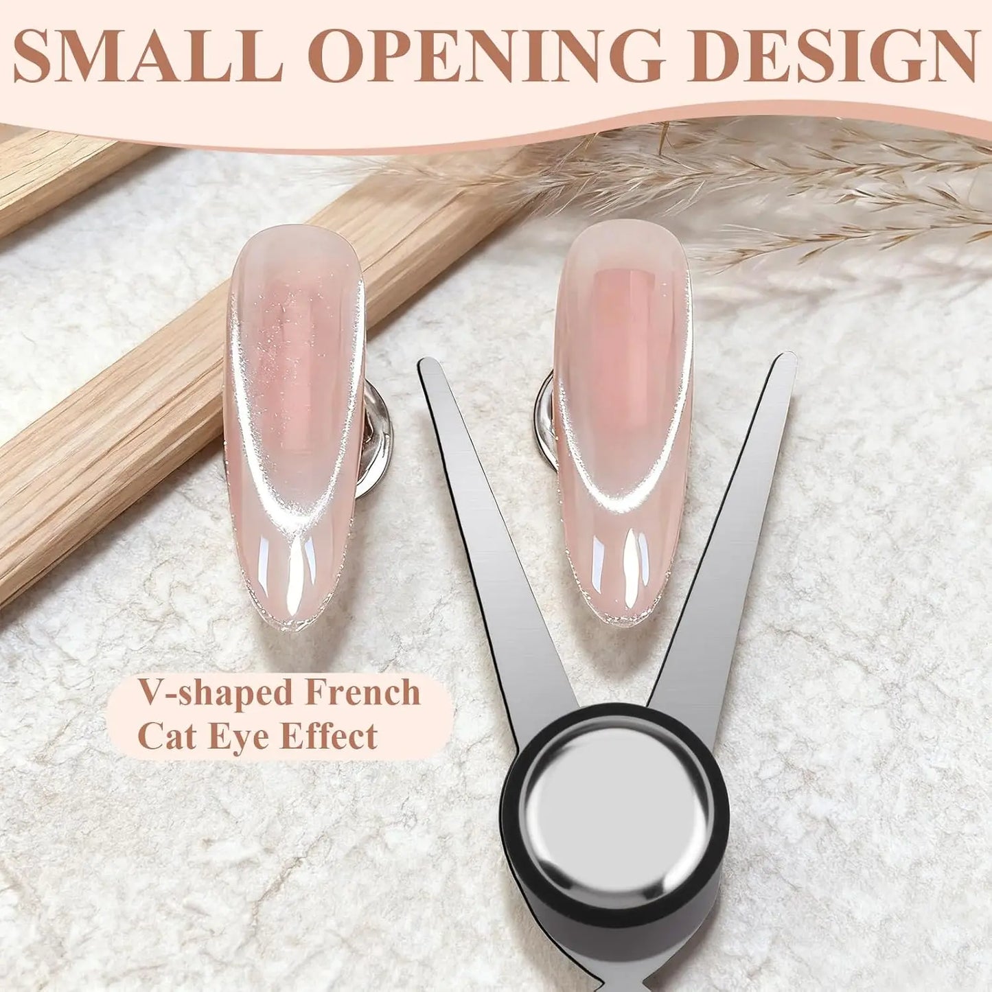 2 in 1 Scissor-Shaped Cat Eye Nail Magnet Set for French Effect DIY