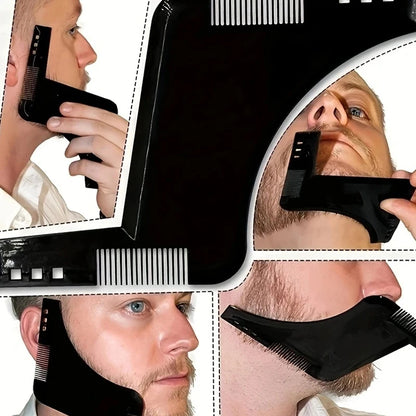 Men Black Plastic Moustache Moulding Comb Straighten Comb Cutter Beard
