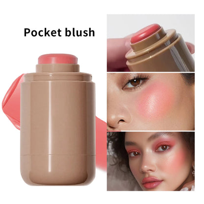 3-in-1Blush Stick Lasting Brightens Facial Cheek Stick Moisturizing
