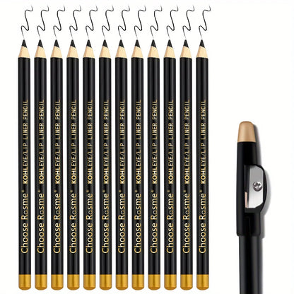 12pcs black/borwn/dark brown eyebrow pencil sharpener Eyebrow Pencil