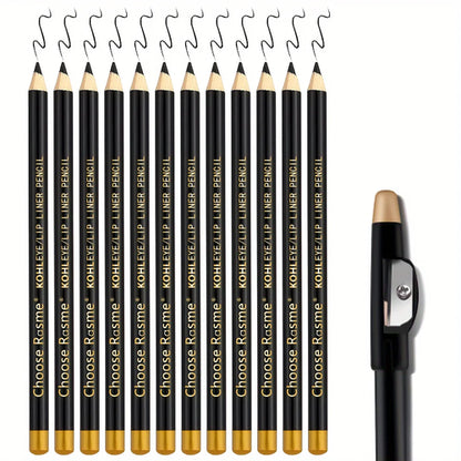 12pcs black/borwn/dark brown eyebrow pencil sharpener Eyebrow Pencil