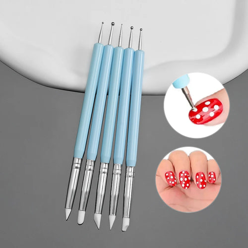 7/10/12/15/20m Pink French Nail Art Liner Painting Brush 5Pcs/set