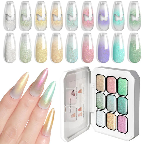 LIMEGIRL 9 Color Gradient Painting Gel Nail Art Gradient Color DIY